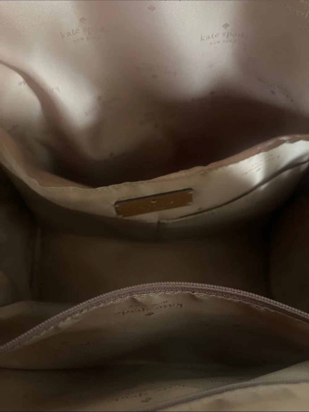 kate spade tan pebbled leather backpack with gold hardware